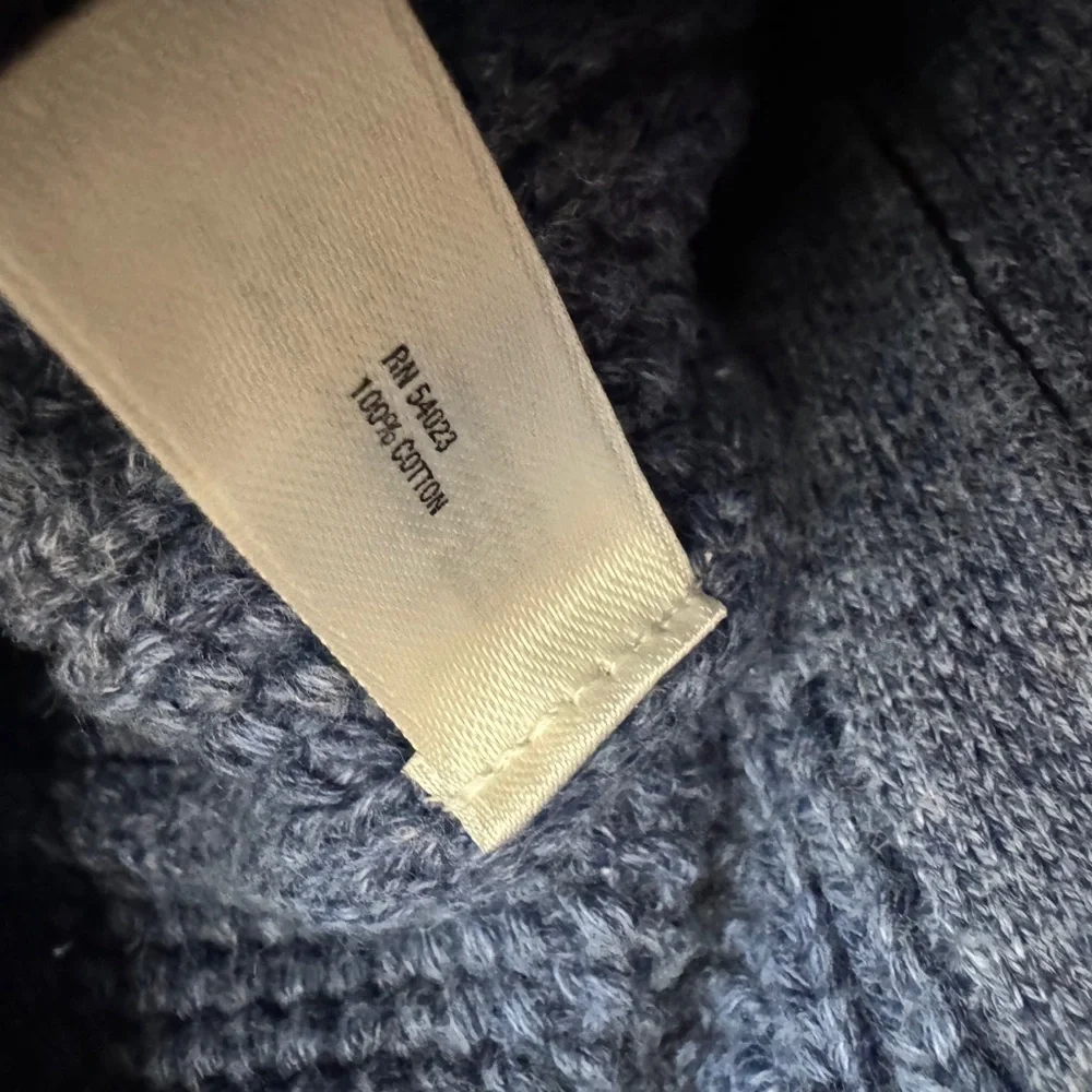GAP Baby Blue Cable Knit Zip Hoodie Sweater 3-6 Months Classic Neutral Cozy